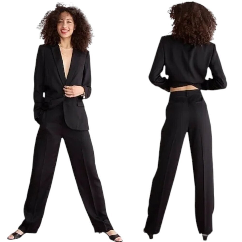 J. Crew Ingrid Trousers Pants in Gramercy Twill - Black - 16
